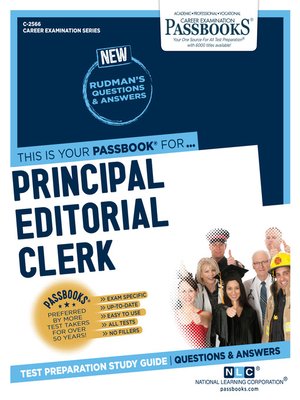 cover image of Principal Editorial Clerk